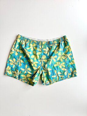 Vintage 90's BANANA REPUBLIC Floral 100% Cotton Boxer Board Shorts, Size M